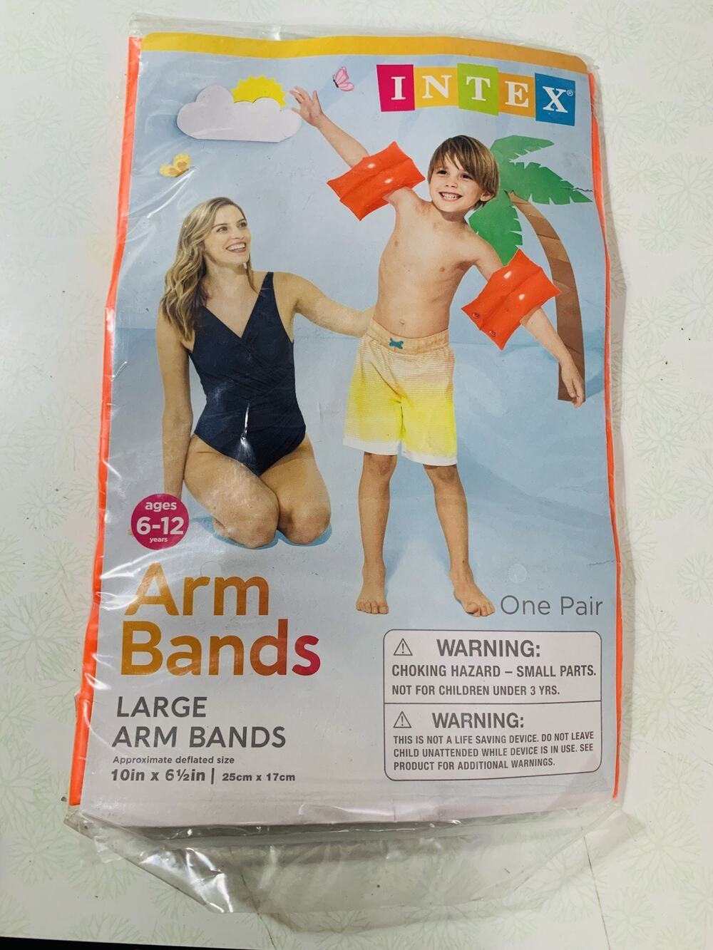 Intex #59642 Orange Inflatable Arm Bands – Kids Ages 6-12 Swim Floaties